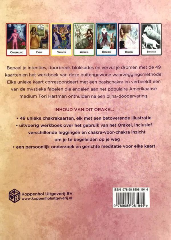 Chakra wijsheid orakelkaarten achterkant