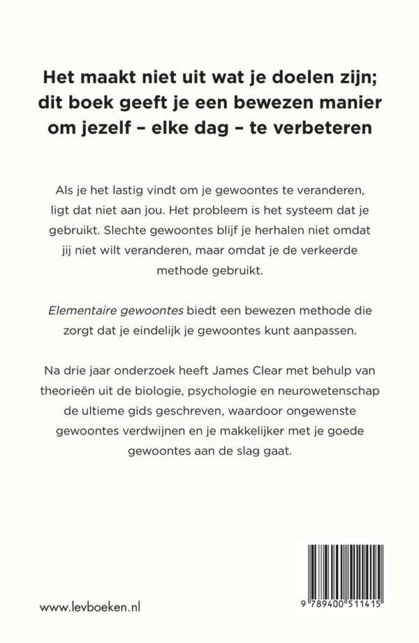 Elementaire gewoontes achterkant