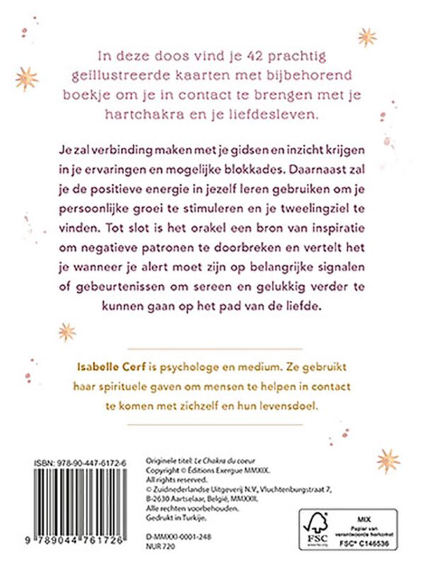 De chakra van je hart - Boek en orakelkaarten achterkant