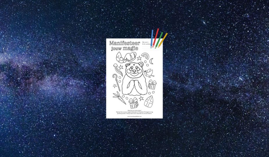 Gratis Sinterklaas kleurplaat 'Manifesteer jouw magie'