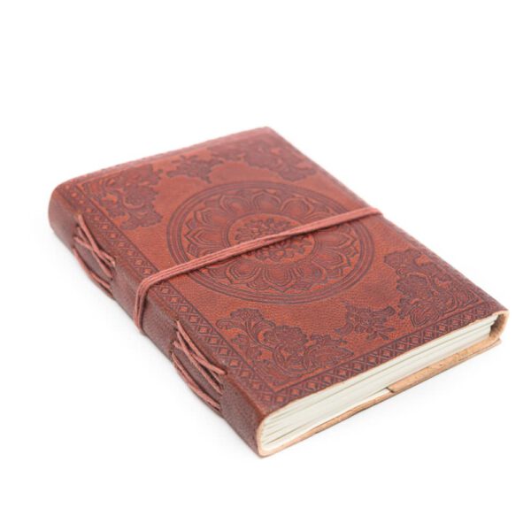 Spiritueel Notitieboekje Leer Lotus OHM (175 x 13 cm) - Handgemaakt