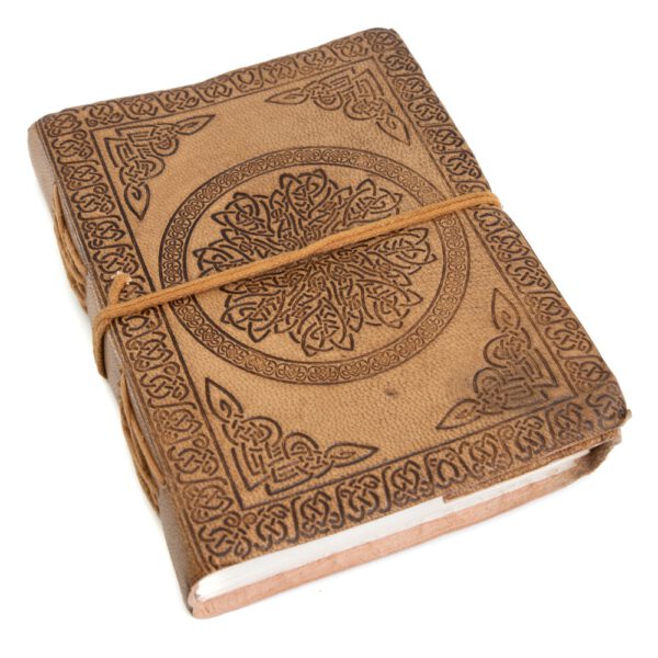 Spiritueel Notitieboekje Leer Mandala (175 x 13 cm) - Handgemaakt