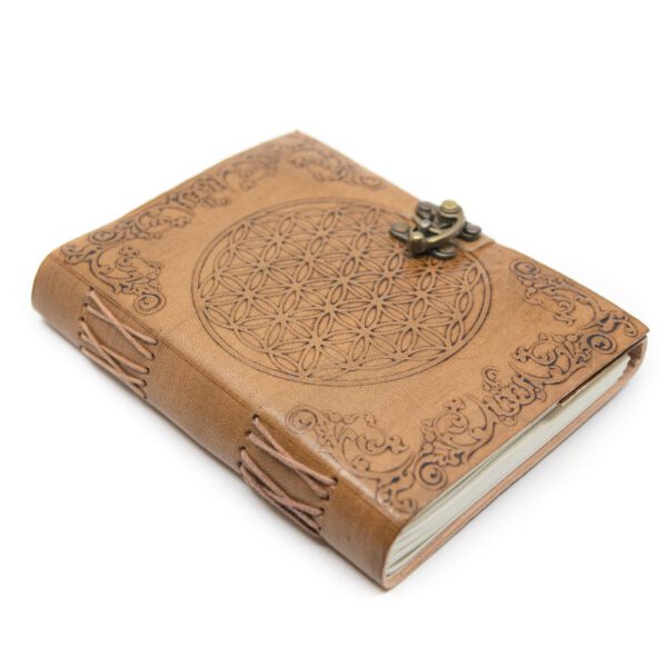 Spiritueel Notitieboekje Leer met Flower of Life (175 x 13 cm) -