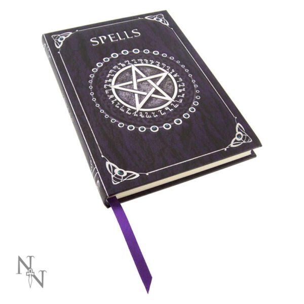 Spiritueel Notitieboekje Spreukenboek met Pentagram Paars (175 x 125