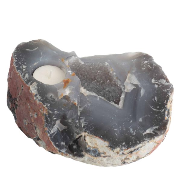 Waxinelichthouder Ruwe Agaat Brok (ca. 1800+ gram)