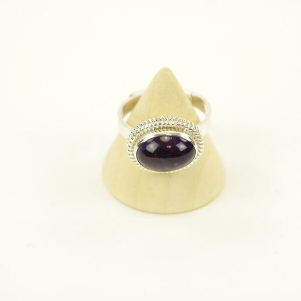 Zilveren Ring met Amethist Maat 185 - Verstelbaar (Sterling Zilver