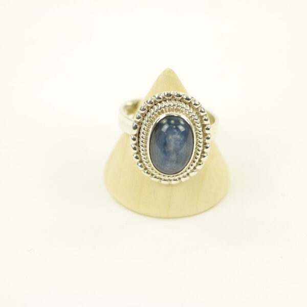 Zilveren Ring met Kyaniet Maat 195 - Verstelbaar - Model 1 (Sterling