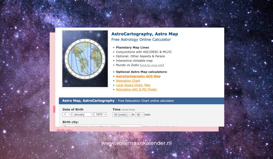 Zo maak je gratis je astrocartografie kaart - vollemaankalender